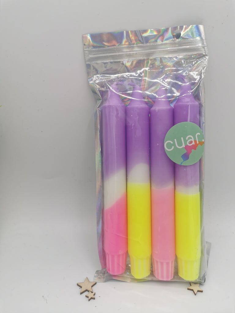 Cuar Neon Dip Dyed Candle Sets