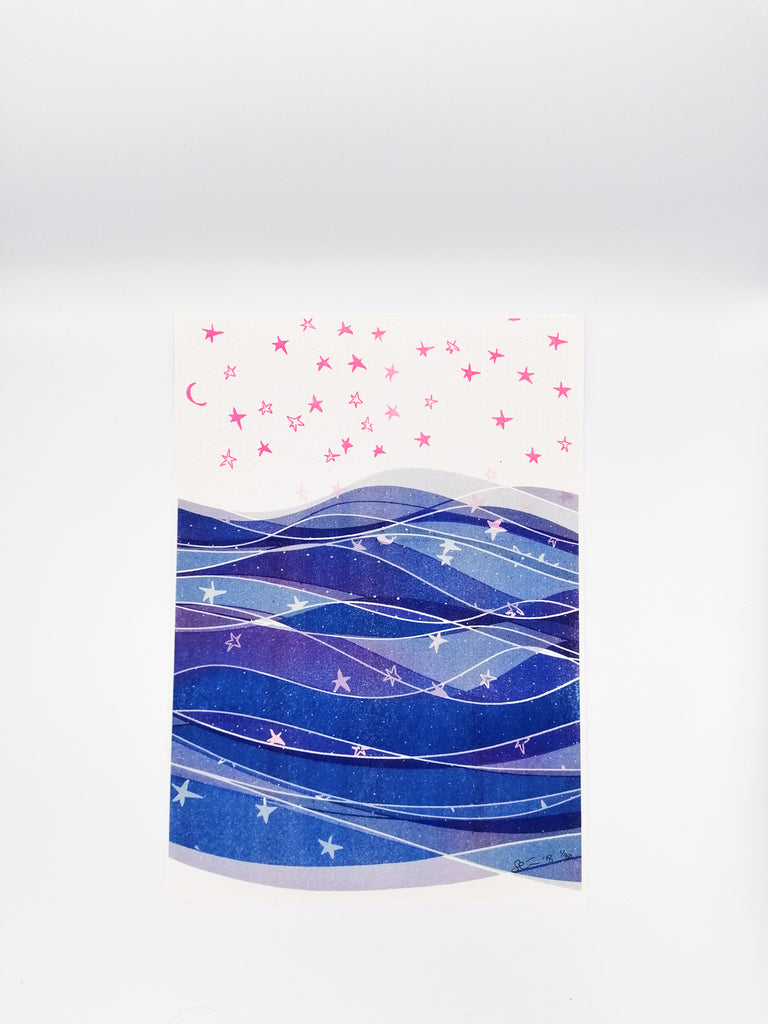 Sea & Stars Risograph Print - Badly Made Books